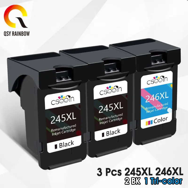 

QSYRAINBOW For PG245 CL246 Ink Cartridges For Canon PG-245 246 For MG2924 MX492 MG2520 TS302 TS3120 TS3122 Printer