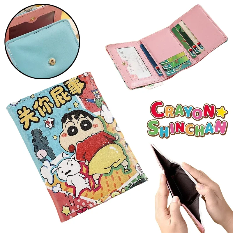

Crayon Shin-chan Wallet Anime Triple Fold Portable Men Women Coin Storage Bag Credit Bus Bank Card Holder Fashion Purse Bag Gift