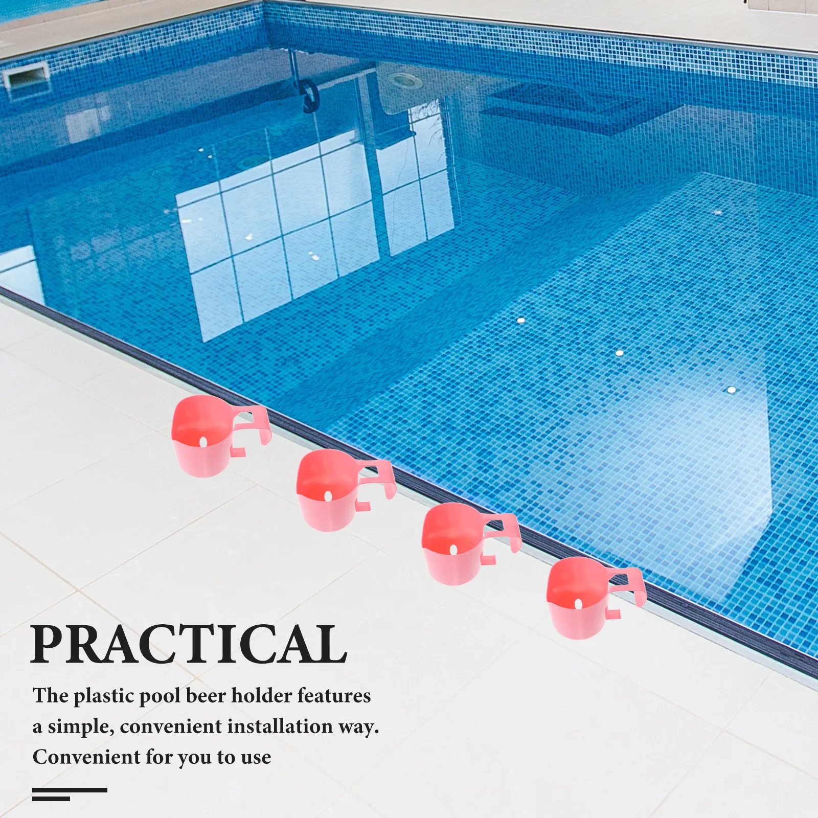 

4Pcs Swimming Pool Cup Holder Plastic Drink Rack Pool Side Beverage Holder for Bottles Cans Wine Glasses Beverage Cup Holders