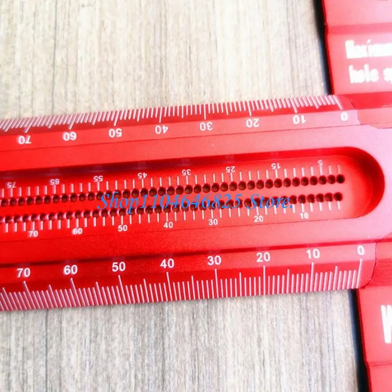 Woodworking Square Hole Marking Gauge Aluminum 90 Degree T Ruler Scriber