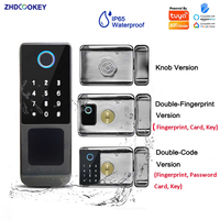 Double-Sided Rim Door Lock TTlock Tuya WiFi Biometric Fingerprint Card Codes APP Home Gate Outside Waterproof Smart Door Locks