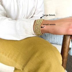 Elasticity Handmade Gold Beads Bracelet 14K Gold Filled Bracelet Tarnish Resistant Jewelry Boho Vintage Women Jewelry