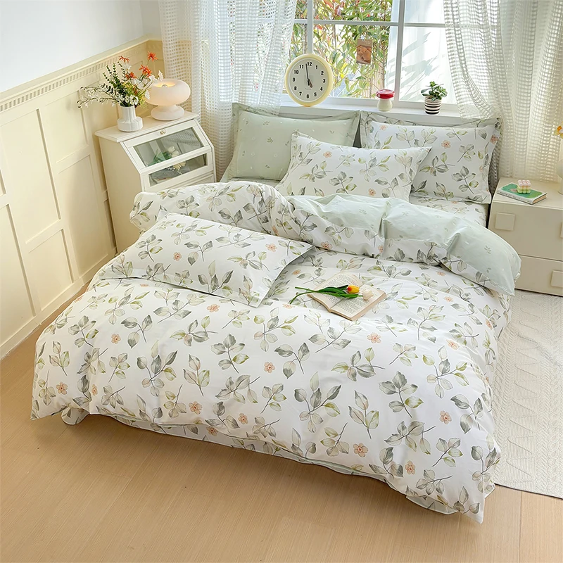 High quality 3pcs 100% Cotton 1pc Duvet Cover 2pcs Pillowcases Bedding Set 150/160/180/200/220 Sizes Printed Soft Skin-friendly