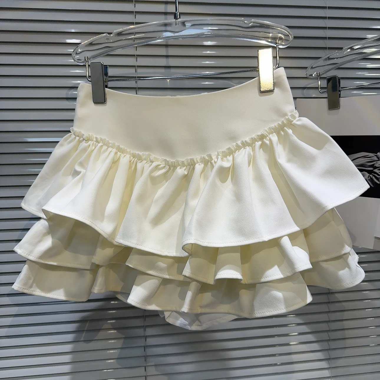 PREPOMP 2024 Summer New Arrival Multi Layer Ruffles High Waist Pleated Short Mini Skirt Women GP945