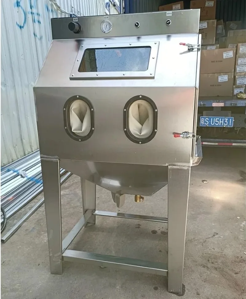 9080 manual wet steam sandblasting machine CE water sandblasting cabinet equipment for rust removal, sand medium injection