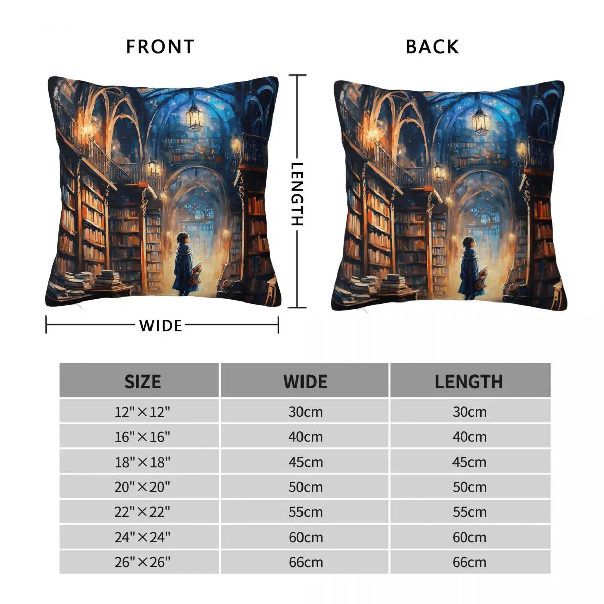 Library Of Dreams Fantasy Square Pillowcase Polyester Linen Velvet Pattern Zip Decorative Pillow Case Bed Cushion Cover