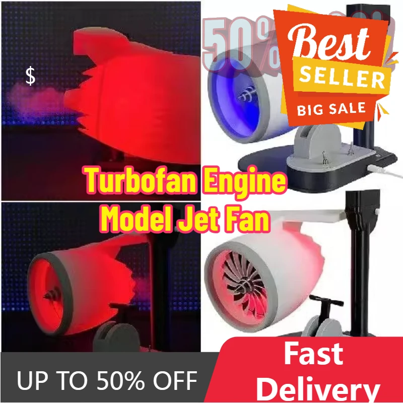 【Schnelle Lieferung】Turbofan-Motormodell, Jet-Lüfter, Spielzeug, 3D-Druck, Jet-Lüfter, Desktop-Lüfter mit 50 ml Fassungsvermögen, Ultraschall-Zerstäubungsgerät D