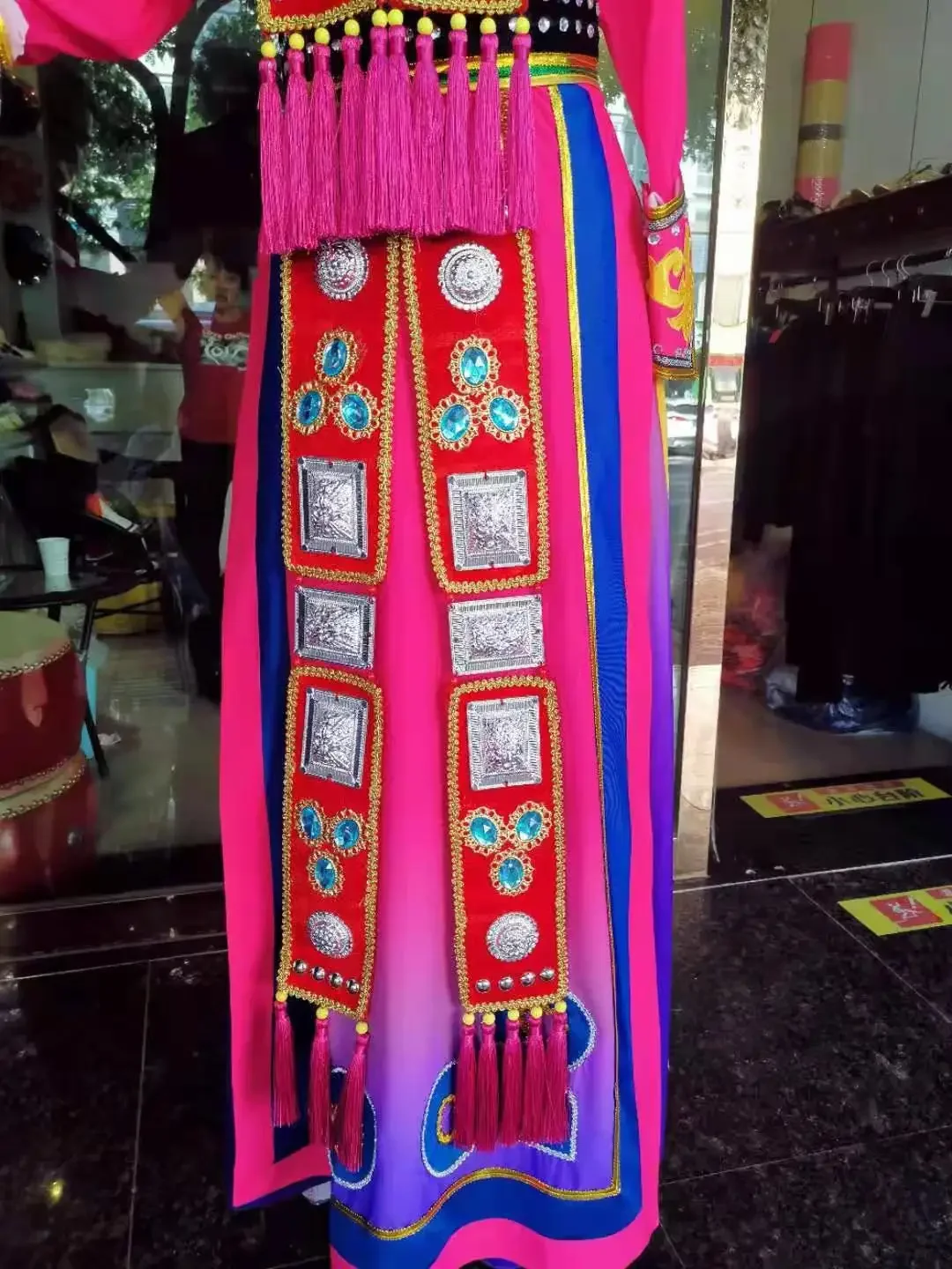 Chinese Yugur Nationality Dance Dress Folk Women New