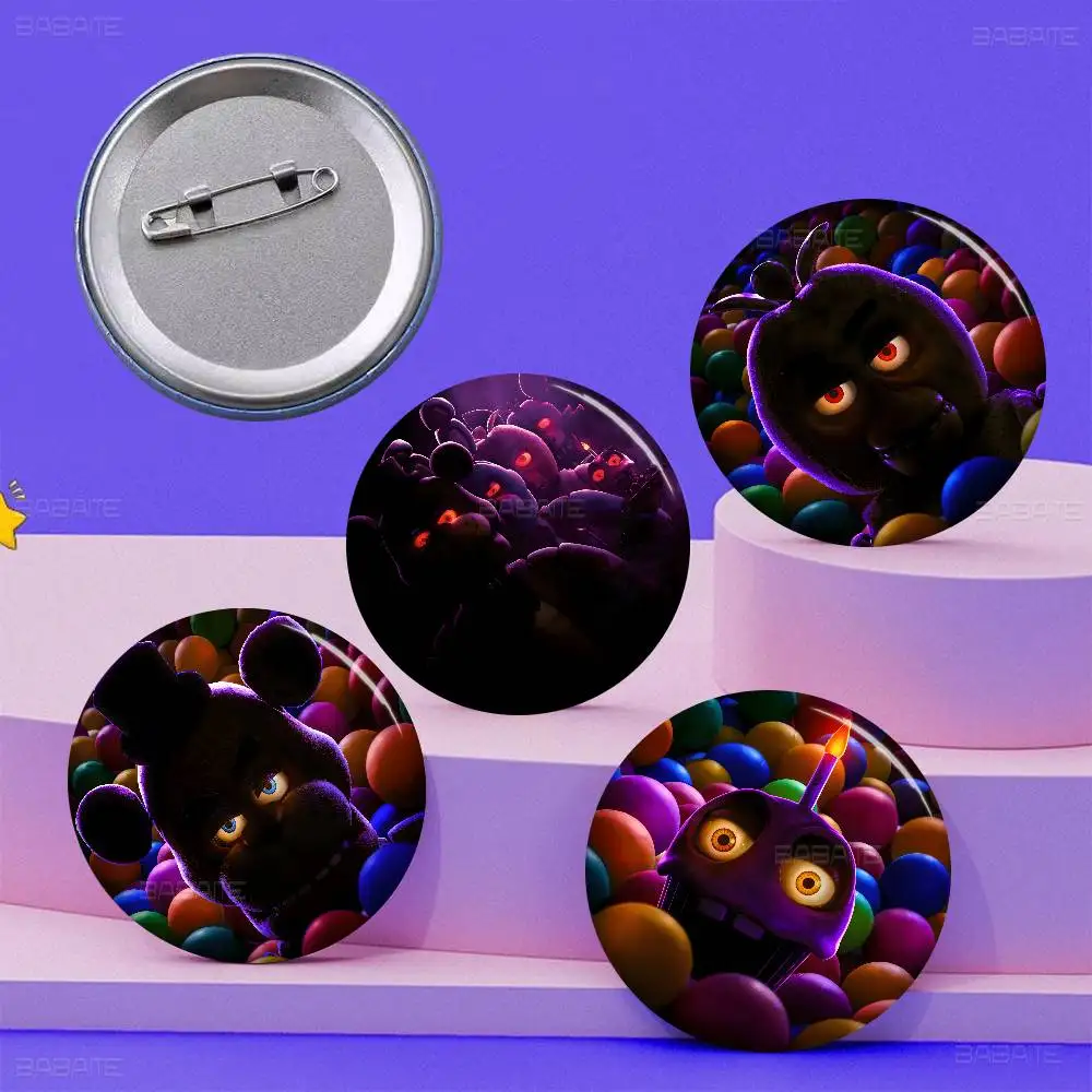 Fnaf Anime Five-Nights-At-Freddys Photo Brooches Creative Round Badge Gifts Pins 32/44/58mm