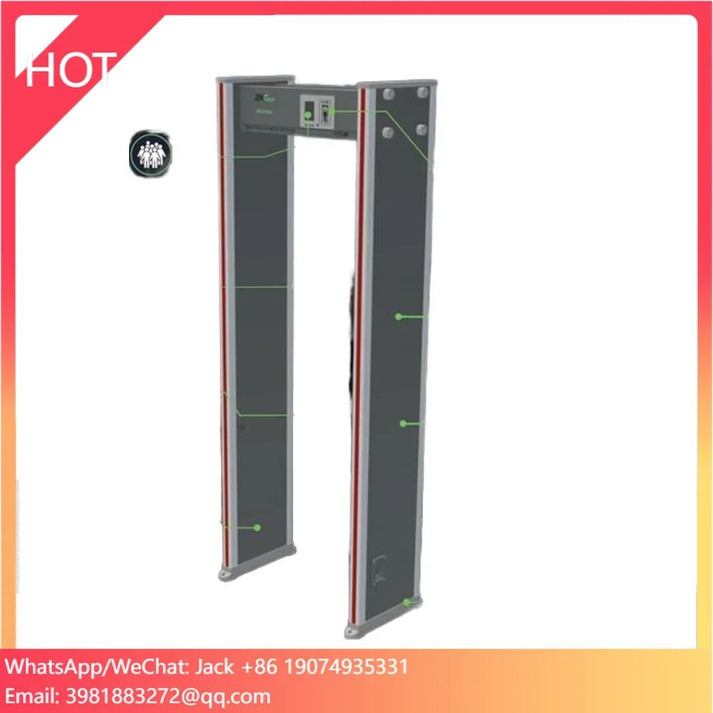High-Tech 33 Zones Industrial Security Scanner Walk-Through Metal Detector For Hotel Door Protection