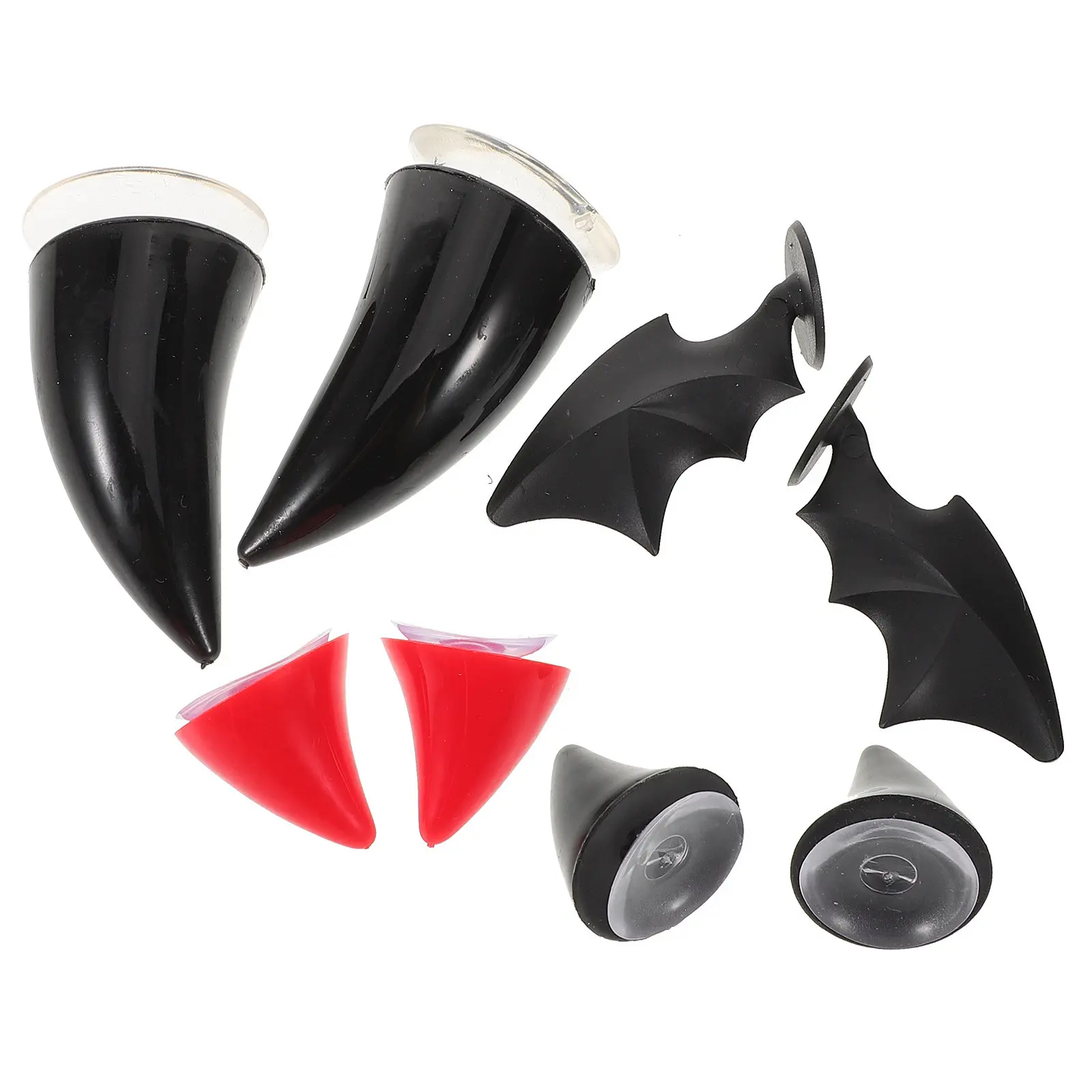 4Pair Motorcycle Horn Decoration Stick on Bat Wings Cat Ears Devil Horns Reusable Accessories for Scooter Bicycle