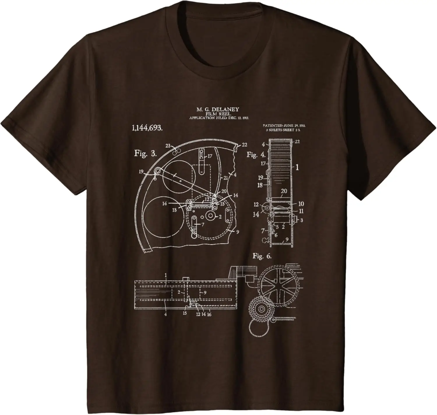 Film Reel Patent Retro Vintage Camera Filmmaker Filmmaking T-Shirt