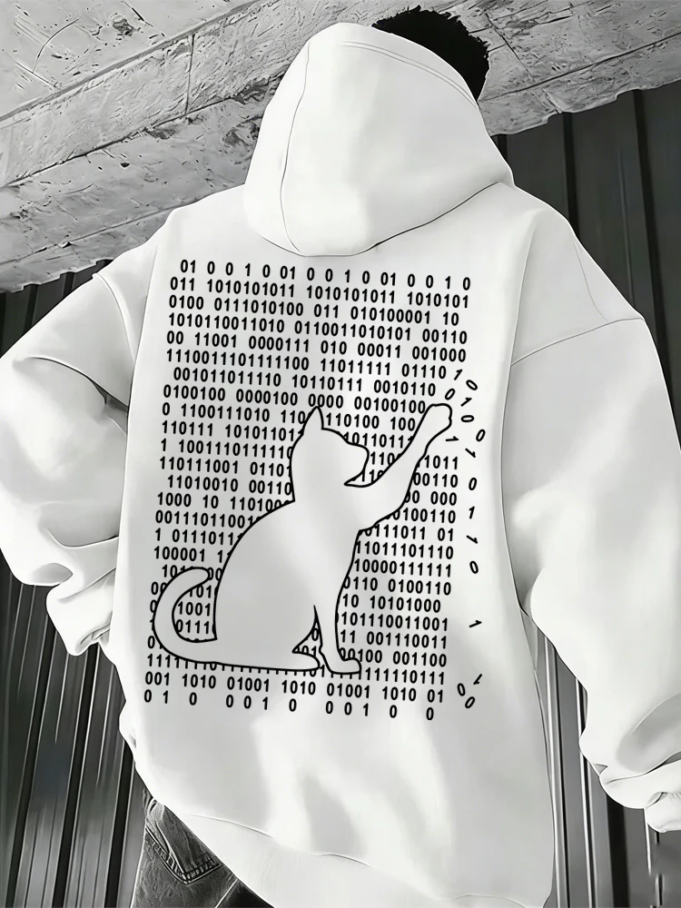 

Fun Cat Print Hoodies Fashion Long Sleeve Women Men Harajuku Animal Kitten Streetwear Unisex Hoody