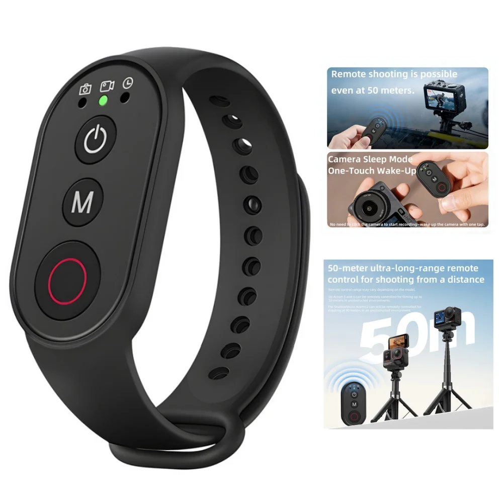 

НОВЫЙ Bluetooth-пульт для камеры телефона, совместимый с DJI Action6/5/4/Insta360 X4 X3/GoPro 13 12 11, контроллер на запястье для экшн-камер