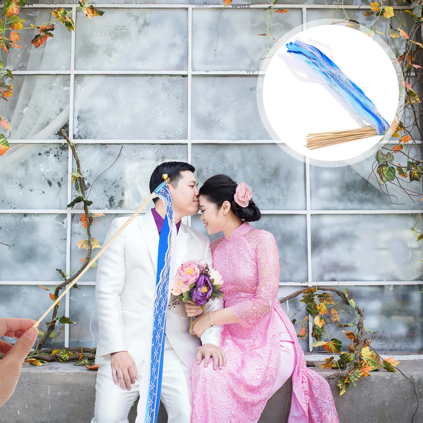 

25pcs Colorful Ribbon Fairy Sticks Smooth Burr- Supply For Wedding Birthday Dance Streamers Handheld Wands Girls