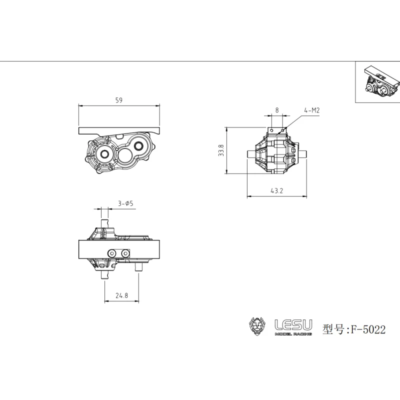 RC 1/14 LESU Metallkupplung für Verteilergetriebe für Tamiya Hydraulikbagger Lader Muldenkipper für SCANIA MAN Tripper DIY-Teile – Detail 2