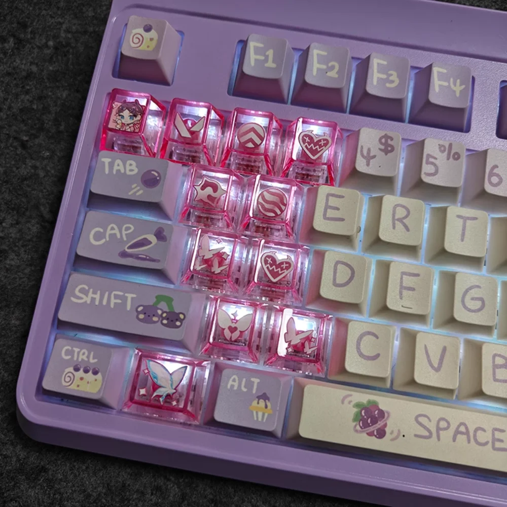 Valorant Skill Keycap 11key PC Custom Jett Clove Translucent Keyboard Cap Cherry Profile Gaming KeyCap for Mechanical Keyboard