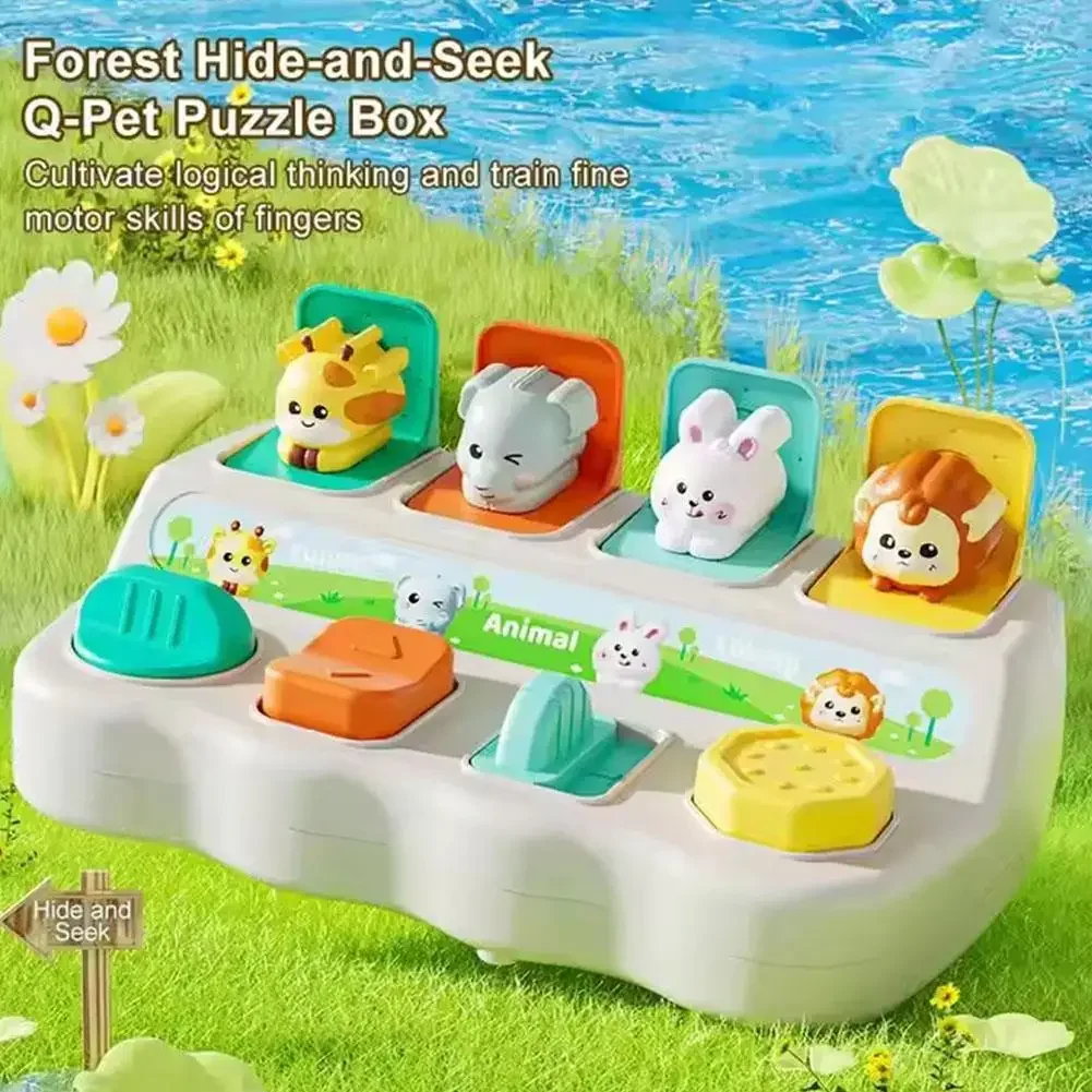 Peekaboo Switch Box Toy For Baby Logic Thinking Color Recognition Press Button Early Educational Sensory Gift