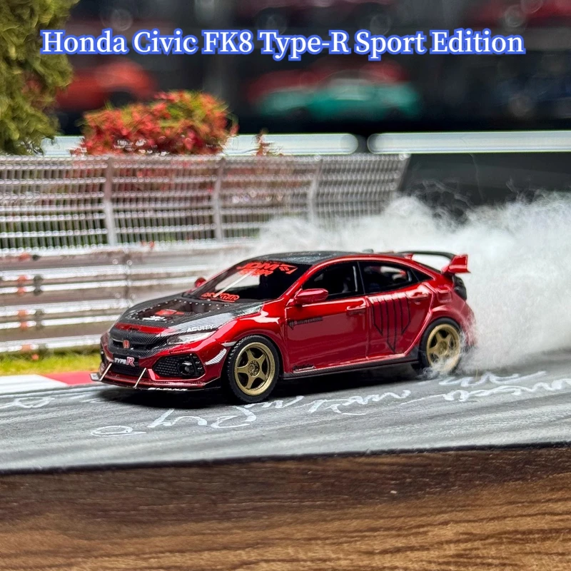 1:64 FK8 Type-R نموذج سيارة راتينج ثابت تنافسي، زخرفة قابلة للجمع، هدية مخصصة، لعبة مجسمة للسيارة