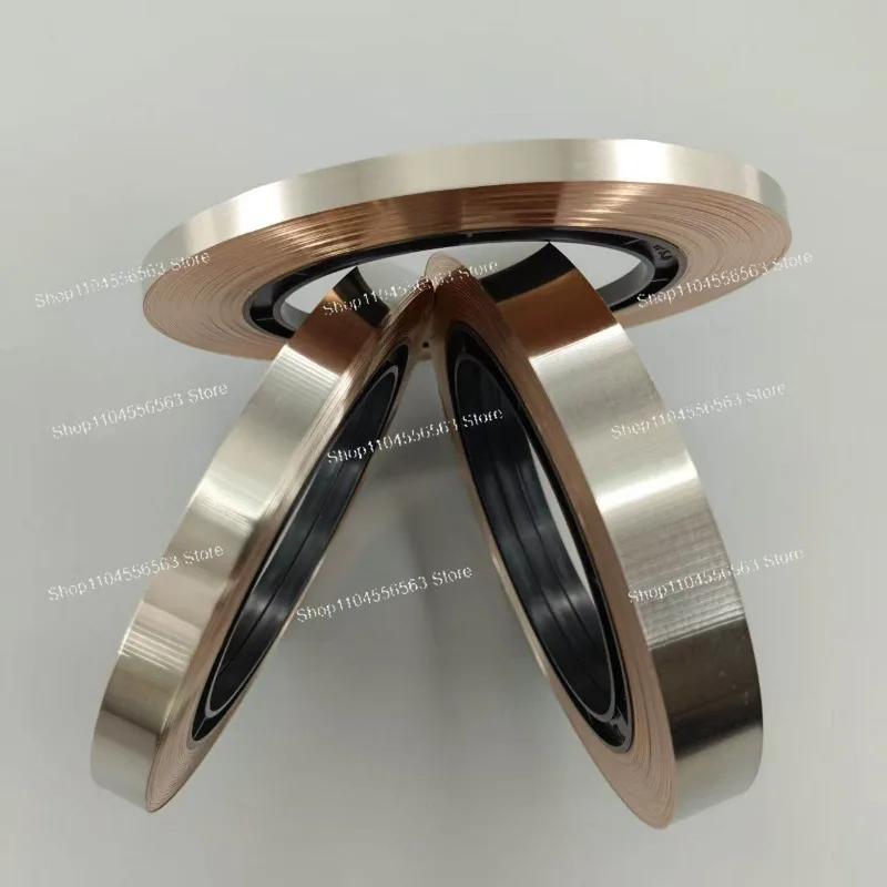 Nickel Plated Copper Strip,Pure Copper Nickel Plated Tape,Bright/Dull Narrow Strip 5/8/10/15/20/30mm Width Sample