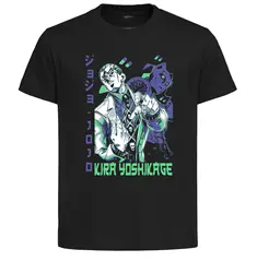 Unisex Black Japanese Style T-Shirt - Jojo's - Yoshikage Kira - LL3652-