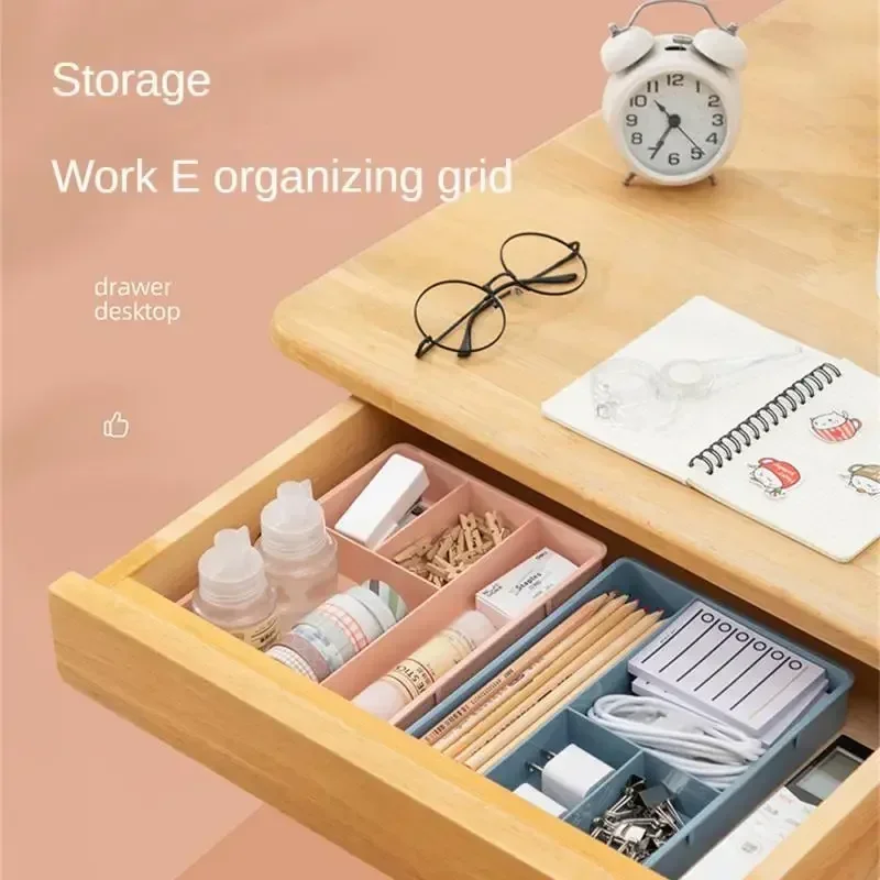 Desk Drawer Organizer Desk Sundries Stationery Storage Box Bin Cosmetics Makeup Organizer Home Office Drawer Divider Container