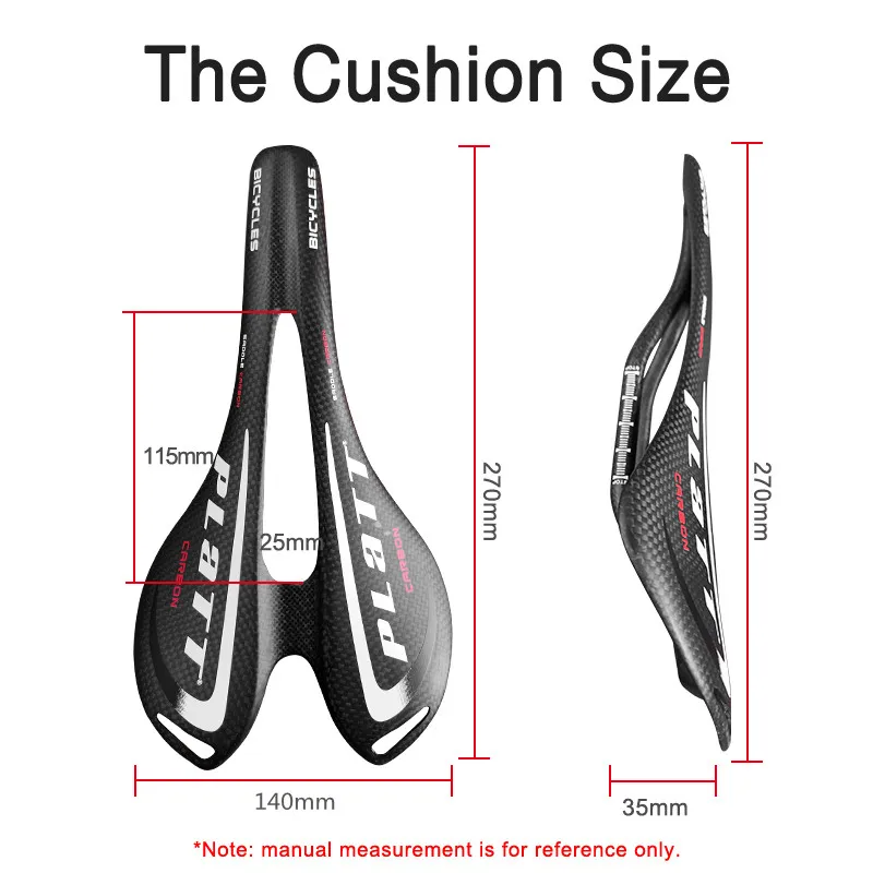 3K Vollcarbon-Fahrradsattel, ultraleicht, MTB-Rennradsitz, 270x143mm, matt/glänzend – Detail 6