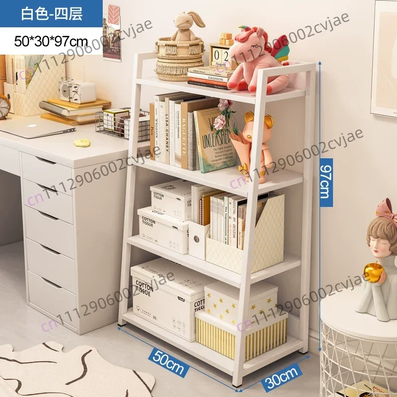 Living room floor to wall multi-layer storage rack bedroom room bookshelf wrought iron display locker