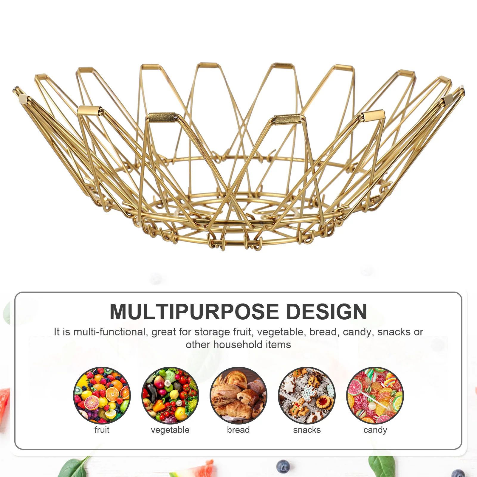 

Multipurpose Stainless Steel Basket Hollow Drain Design Kitchen Vegetable Fruit Storage Basket Organizational Home Food Serving