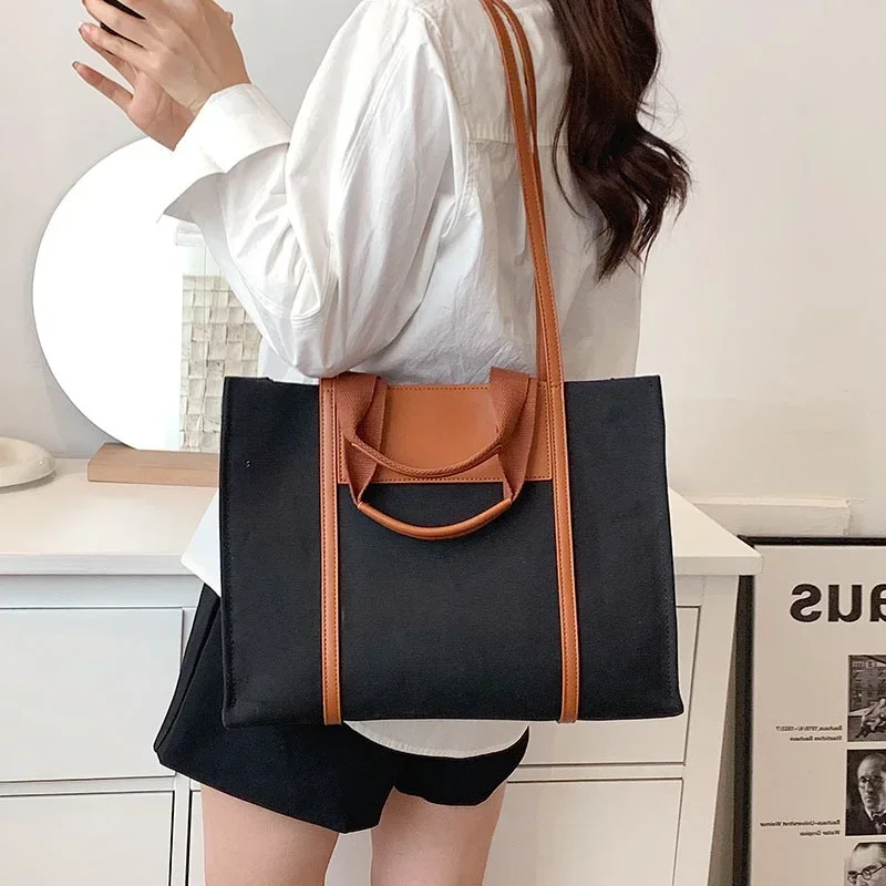 Leather Tote Bags Women Large Capacity Underarm Korean Fashion Elegant Famous Lady Commuter Students Handbags Outdoor Bolsos