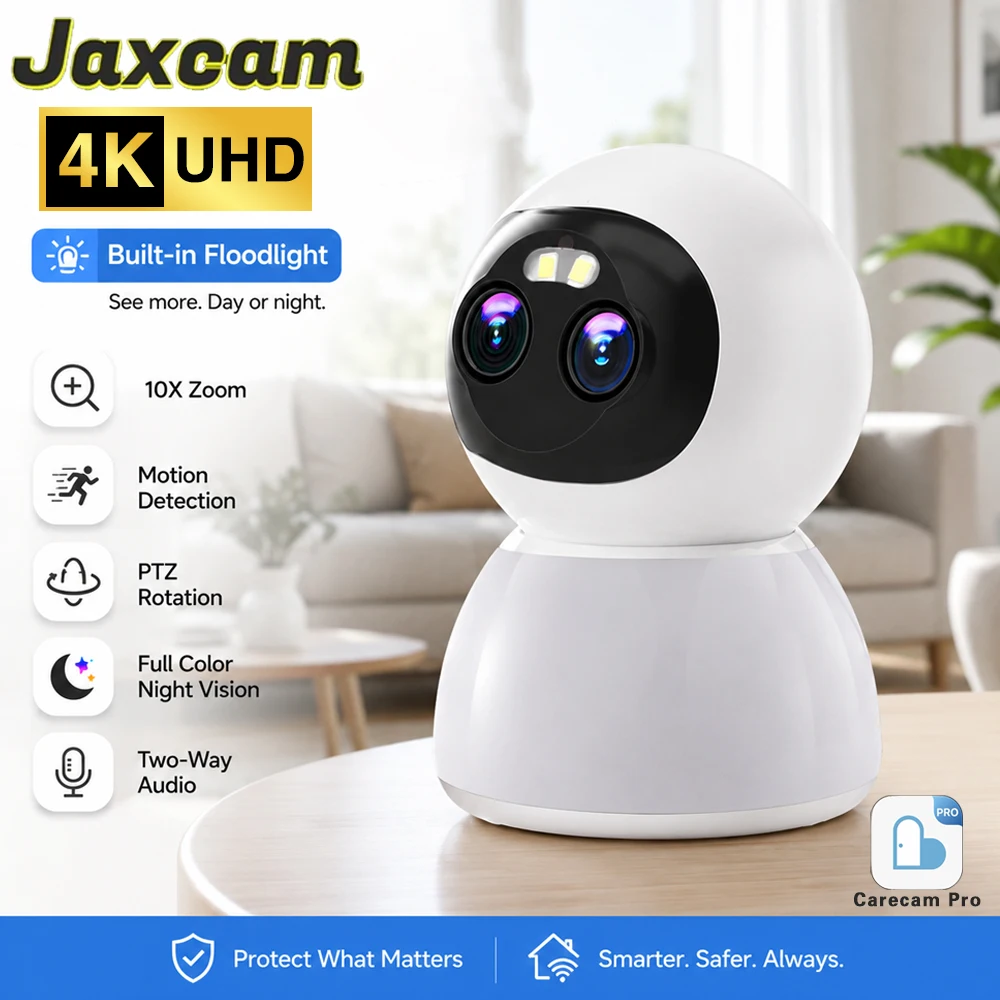 8MP 4K HD Dual Lens WiFi PTZ IP Camera 10X Zoom 360° Pan Tilt Security Camera Auto Human Tracking Indoor Baby Pet Monitor Camera