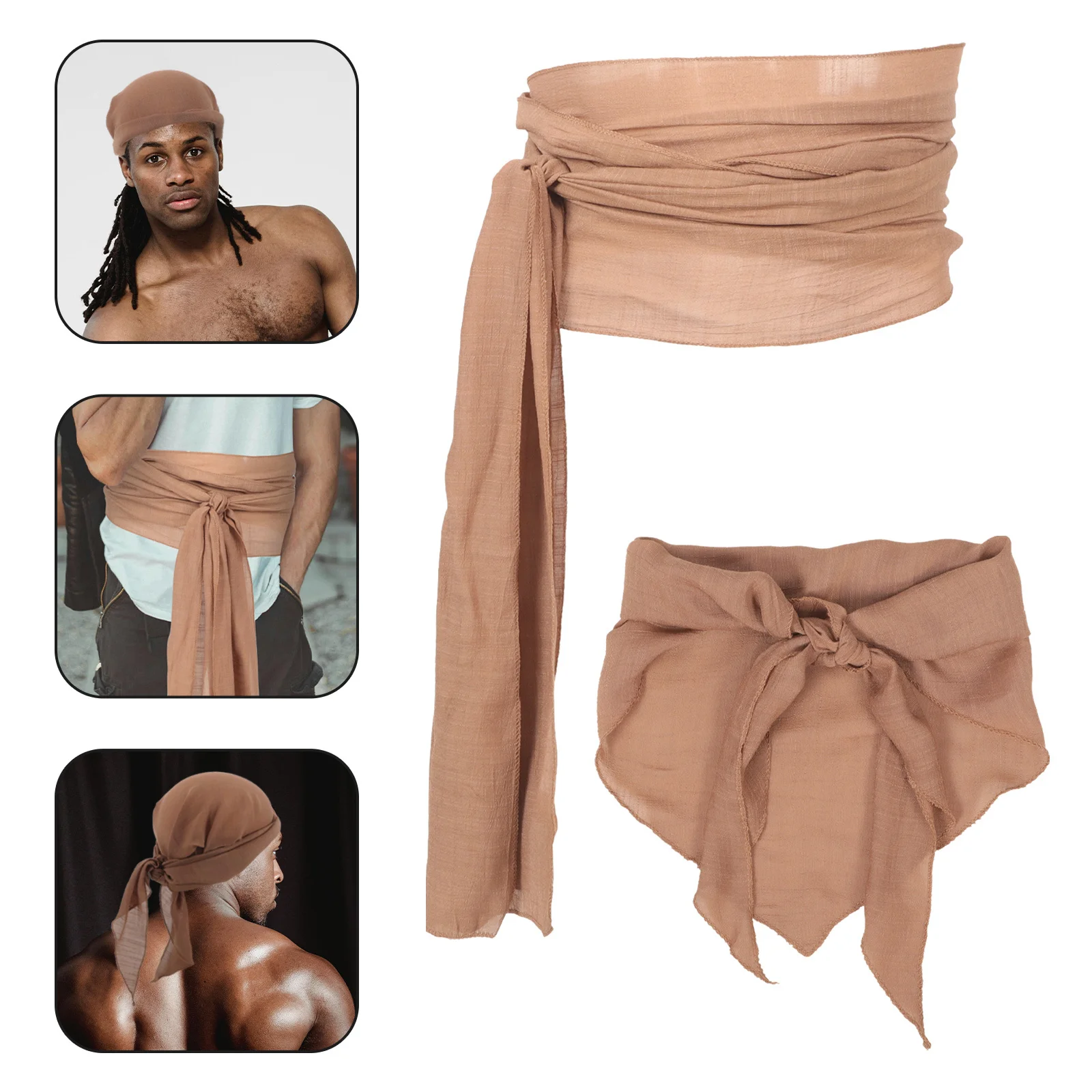 

1 set Pirate Bandana Sash Belt Set Halloween Cosplay Accessories For Men Women Kids Party Costume Dress Up Novelty Fun