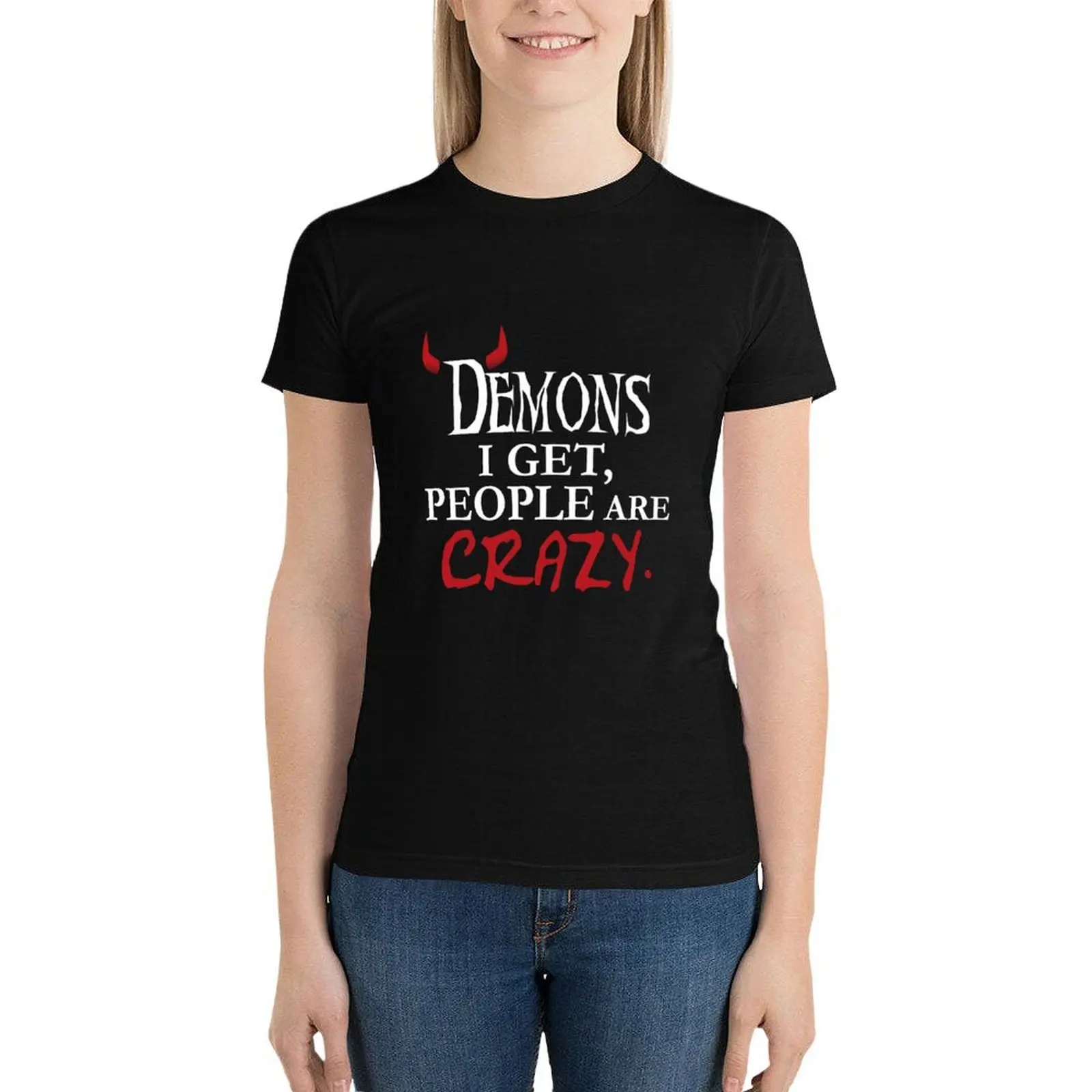 Demons I Get v2.0 T-Shirt oversized cute tops aesthetic clothes Women t-shirts