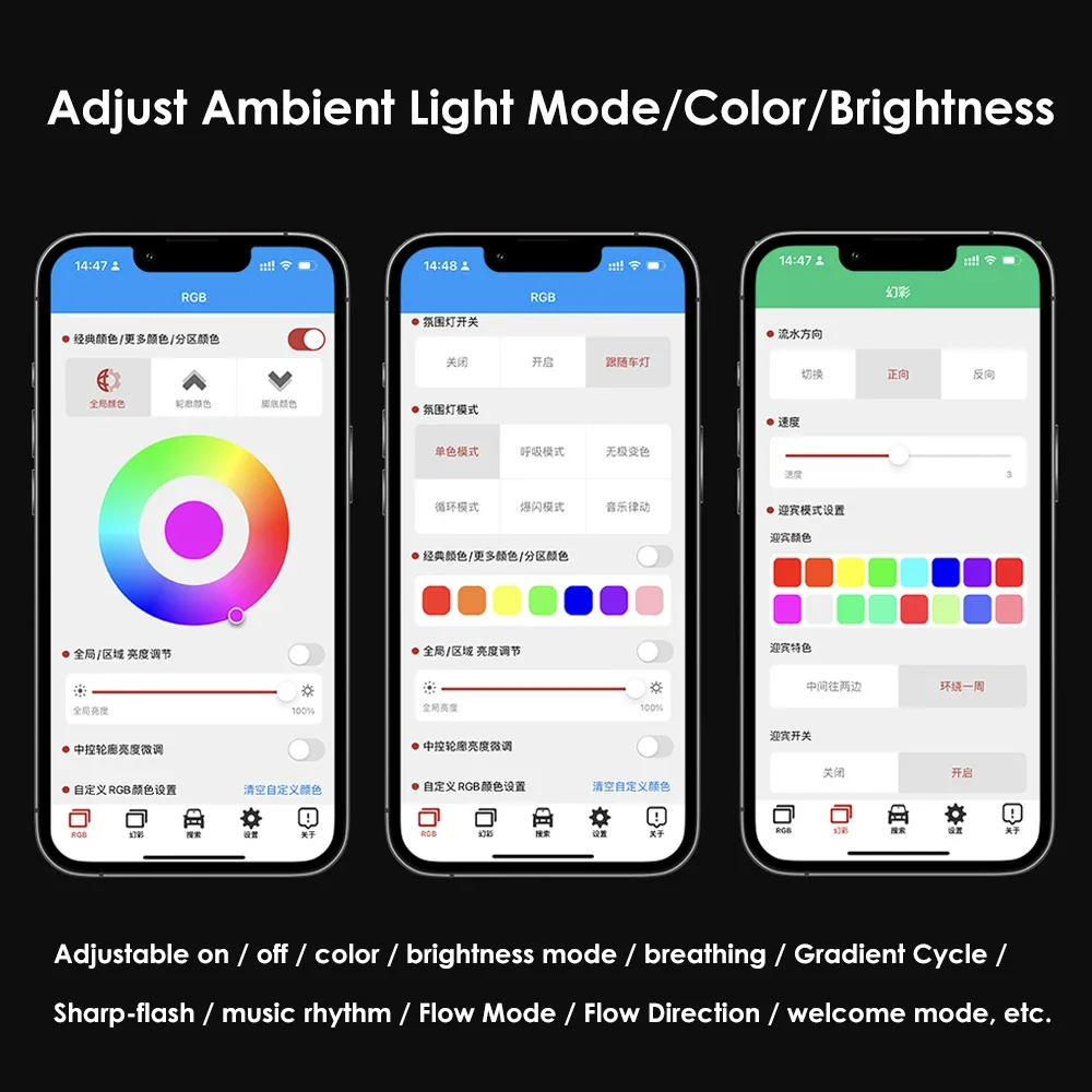 Dashboard Ambient Light Interior for Tesla Model 3 Highland 2023+ Y Juniper 26 Car Modification Accessories RGB Atmosphere Lamp