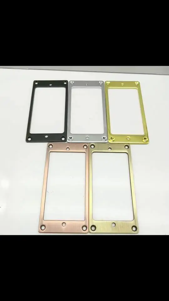 2 個ギターピックアップリングカバーフレームフラットメタル