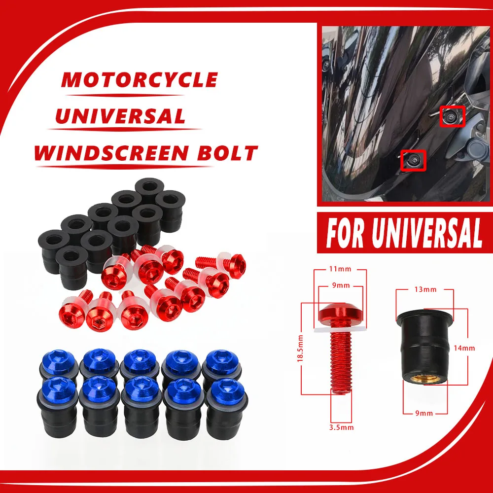 

Windscreen Windshield Bolts Screw Kits For Ducati 748 916 996 998 749 999 848 1098 1198 Panigale 899 959 1199 1299 5mm 10PCS M5