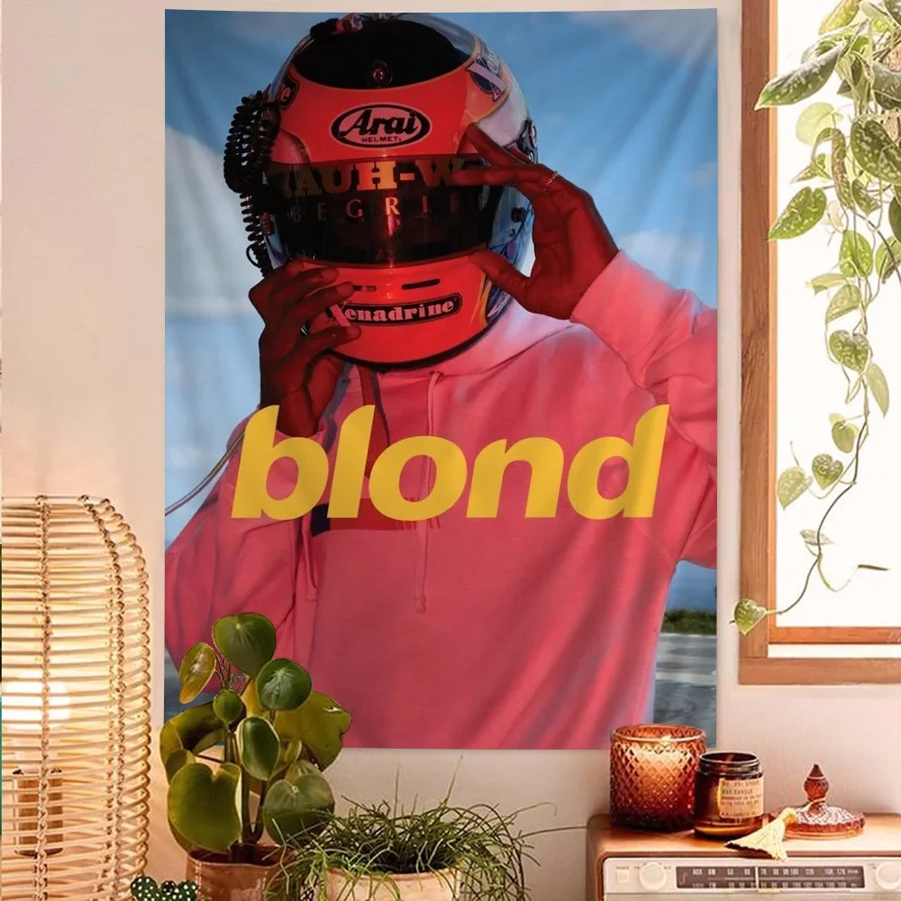 A-Frank_Ocean Poster Blond Colorful Tapestry Wall Hanging Bohemian Wall Tapestries Mandala Wall Hanging Sheets