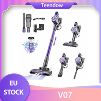 Teendow V07 Cordless Vacuum Cleaner, 12KPa Powerful Suction, 30min Runtime, 2200mAh Battery, 0.9L Dust Cup, 5-Stage Filtration