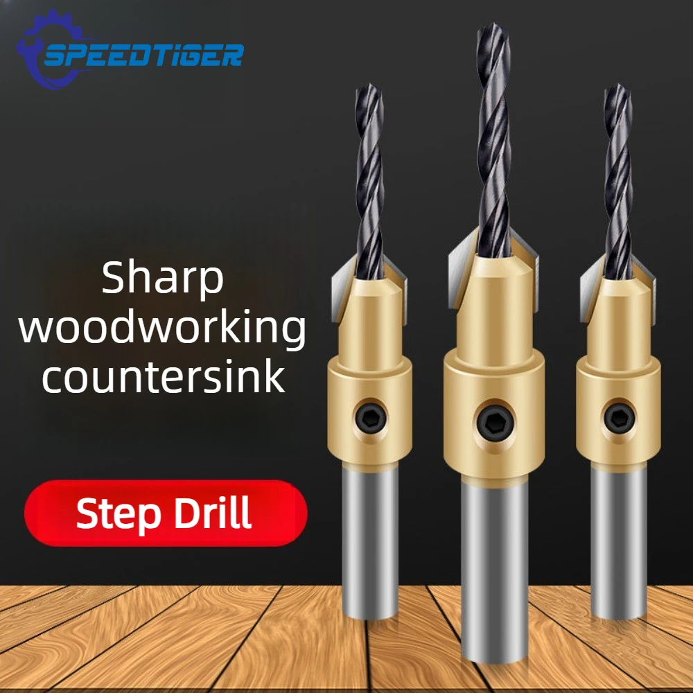 Woodworking Countersink Drill Bit Set Step Drill Bit for Countersunk Screw Pilot Hole Deep Hole Drilling Chamfering Tool  4.2mm