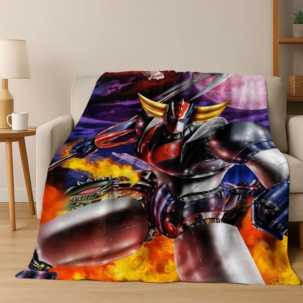 

2026 New UFO Robot Grendizer U Cartoon Flannel Blanket,Cozy Soft Throw Blanket for Home Bedroom Bed Sofa Picnic Cover Gift Kid