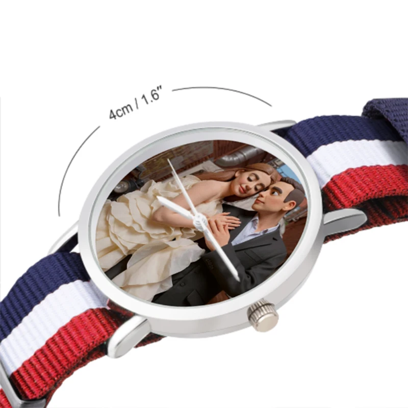 عشاق مخصص صور ووتش DIY صورة شعار ساعات الكوارتز طباعة صورة على ساعة معدنية الطلب أبدا تتلاشى هدية فريدة للأزواج #4