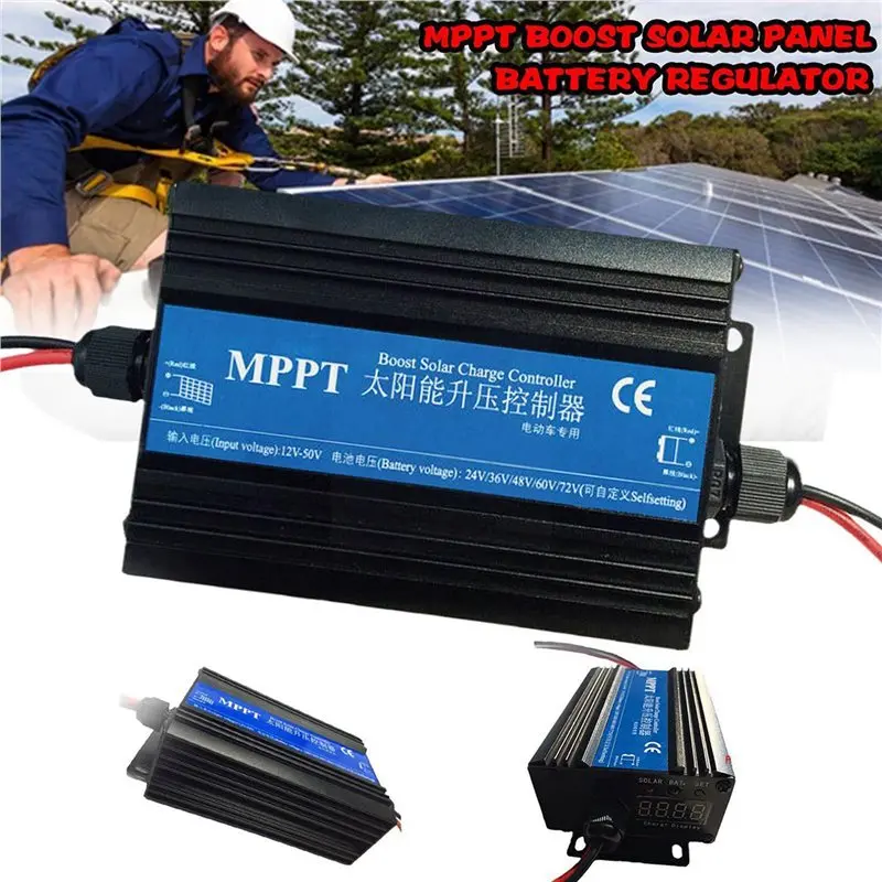 T24C 2X MPPT Boost Solar Charge Controller Charger 300W Battery Charging Voltage Regulator Charger Regulator 24/36/48/60/72V