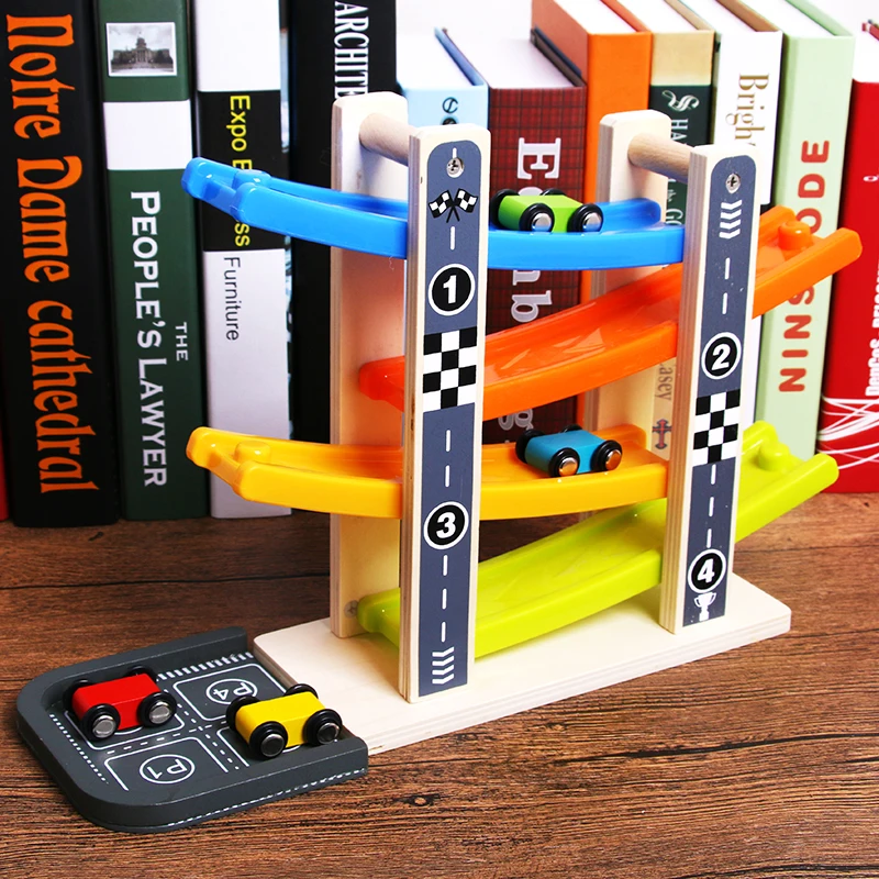 Novo carro do bebê brinquedos de madeira diecast engraçado carro de velocidade pista deslizando carro crianças desenvolvimento educacional presentes clássicos para crianças