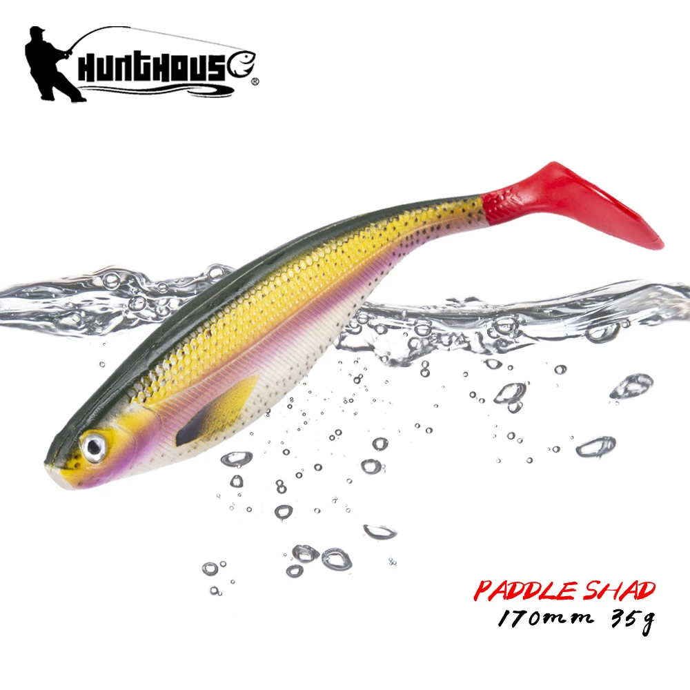 Hunthouse Shadteez Soft Fishing Trout Lure Artificial Bait Big Shads 170mm 35g PVC Material For Sea Bass Perch Zander