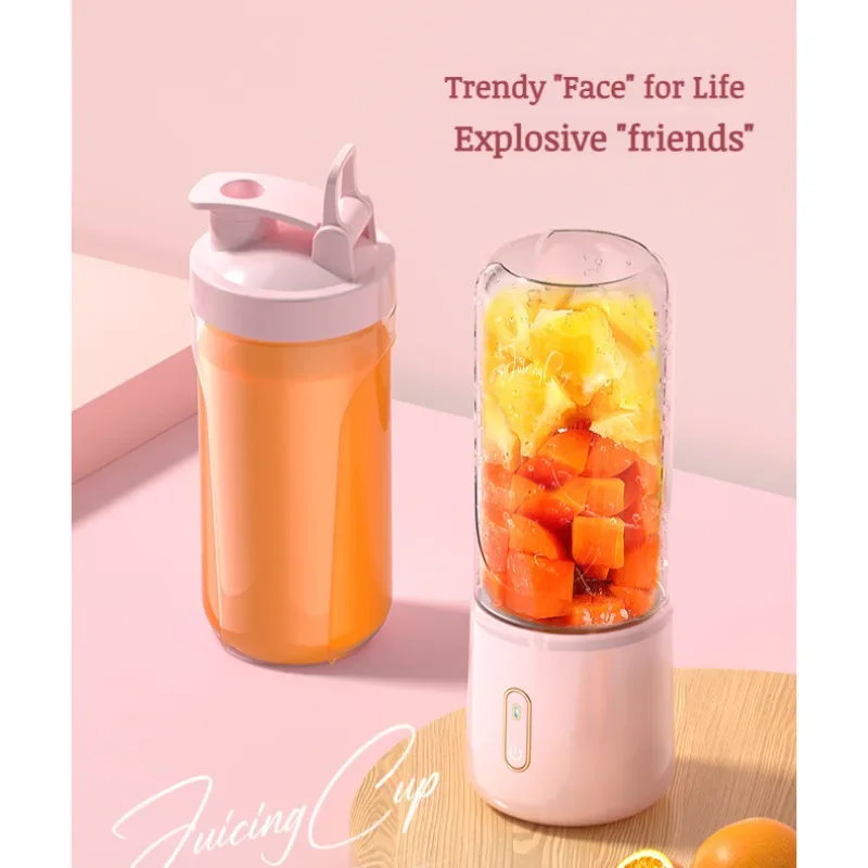 ขนาดเล็กแบบพกพาคั้นน้ําผลไม้มัลติฟังก์ชั่ชาร์จไร้สายไฟฟ้า Juice Extractor ถ้วยแบบพกพาเครื่องปั่นผสม Smoothie Citrus