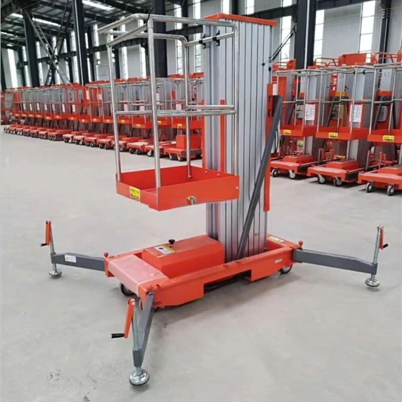 8 Meters High Level Handling Single Column Aluminum Lift Platform with Ladder