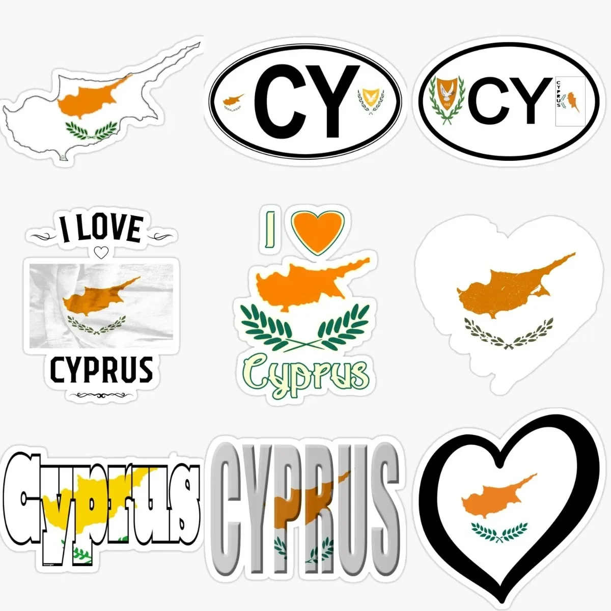 

Creative CY Cyprus Flag Map Waterproof Stickers Accessories for Decorate Car Wall Room Table Fridge Off-road Helmet Bumper