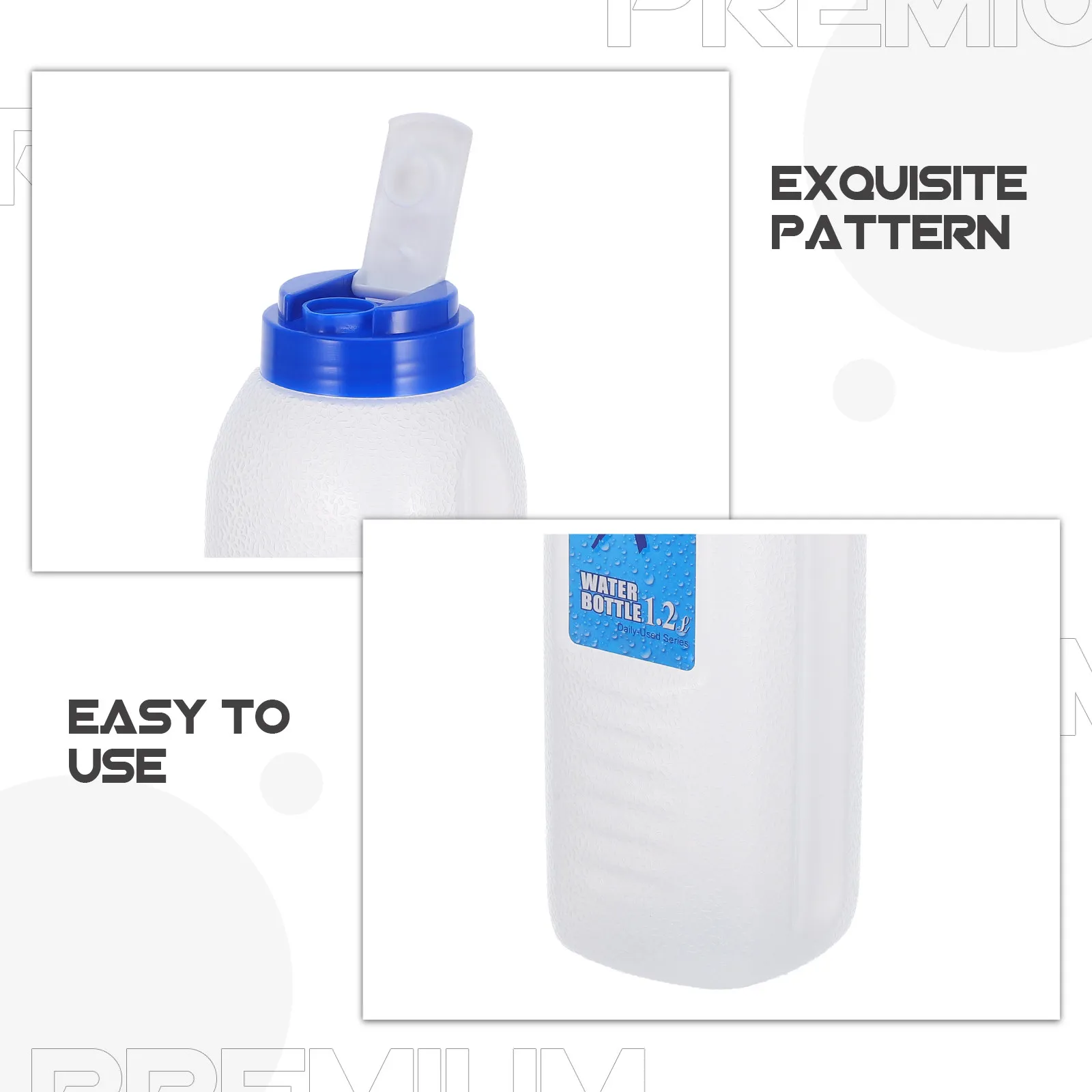 1.2L Plastic Water Pitcher Cold Beverage Carafe with Lid Modern Aesthetic Shatterproof Fridge Door Jug for Iced Tea Lemonade