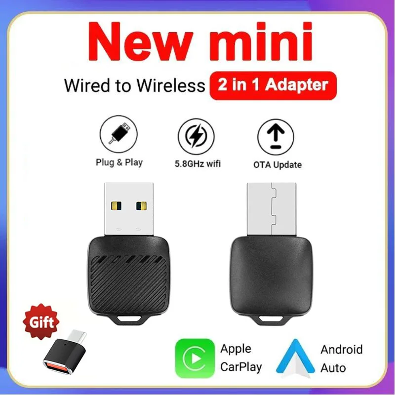 

Беспроводной адаптер Carplay Android Car 2in1 Smart Super Mini Box WIFI BT Auto Connect для Toyota Volvo Benz MG Kia MAZDA FORD