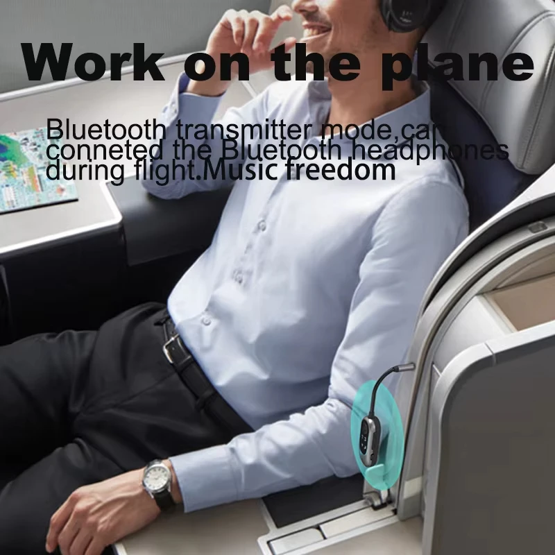 2 IN 1 Bluetooth 5.3 Audio Receiver Transmitter 3.5MM AUX Stereo Music Wireless Adapter Headphone Speaker With Mic For Car TV PC